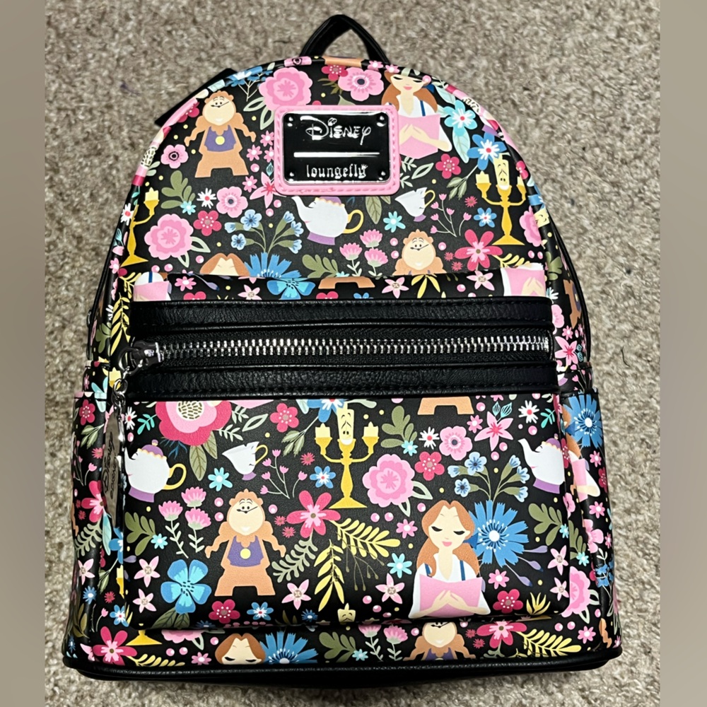 Loungefly Disney Beauty and the Beast Belle floral backpack NWT
